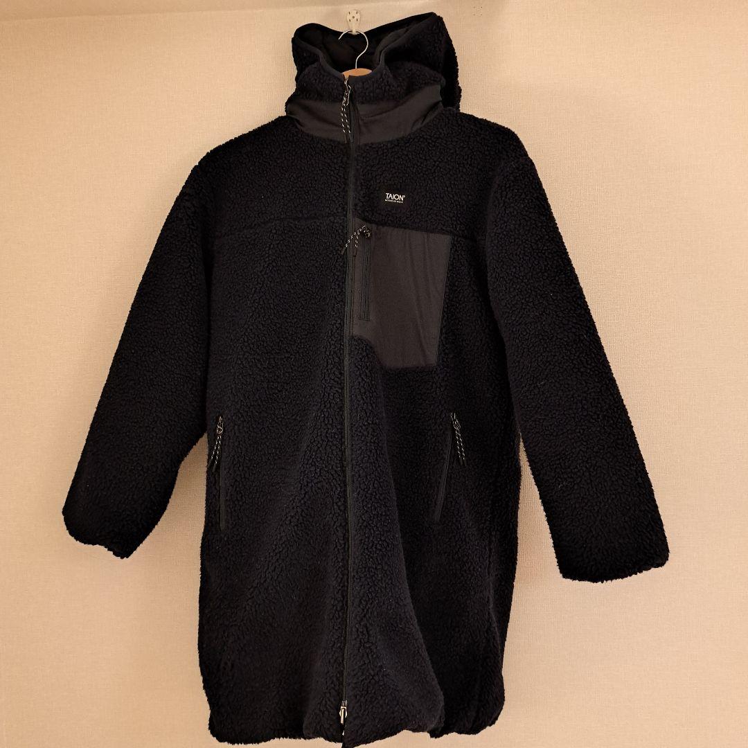 【TAION/タイオン】別注ボア×ダウンフードコートリバーシブル ネイビー S