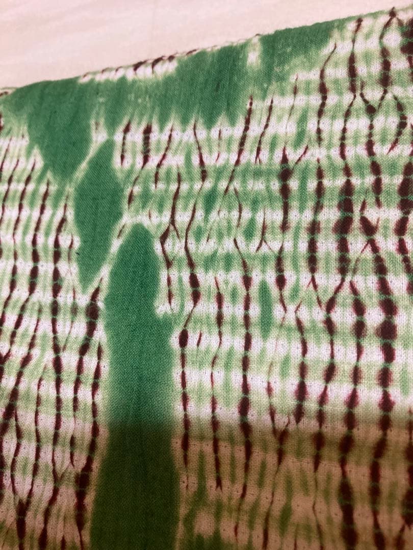 有松絞り　浴衣　絞り　緑　大きめ