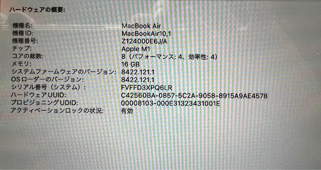 Apple MacBook Air (M1, 16GB) 13インチ【極美品】