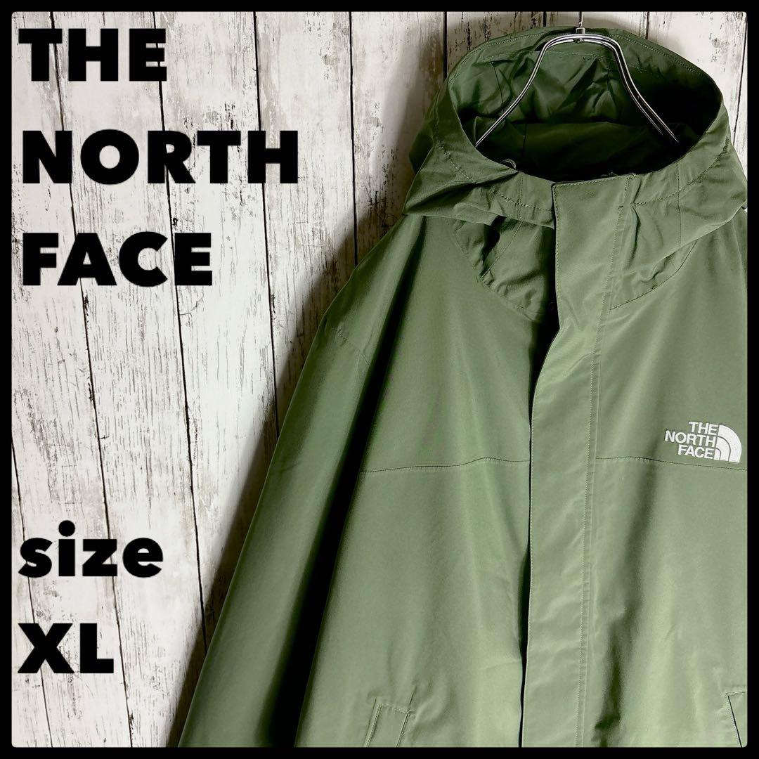 ノースフェイス フィッシュテール モッズコート XL オリーブ 刺繍ロゴ