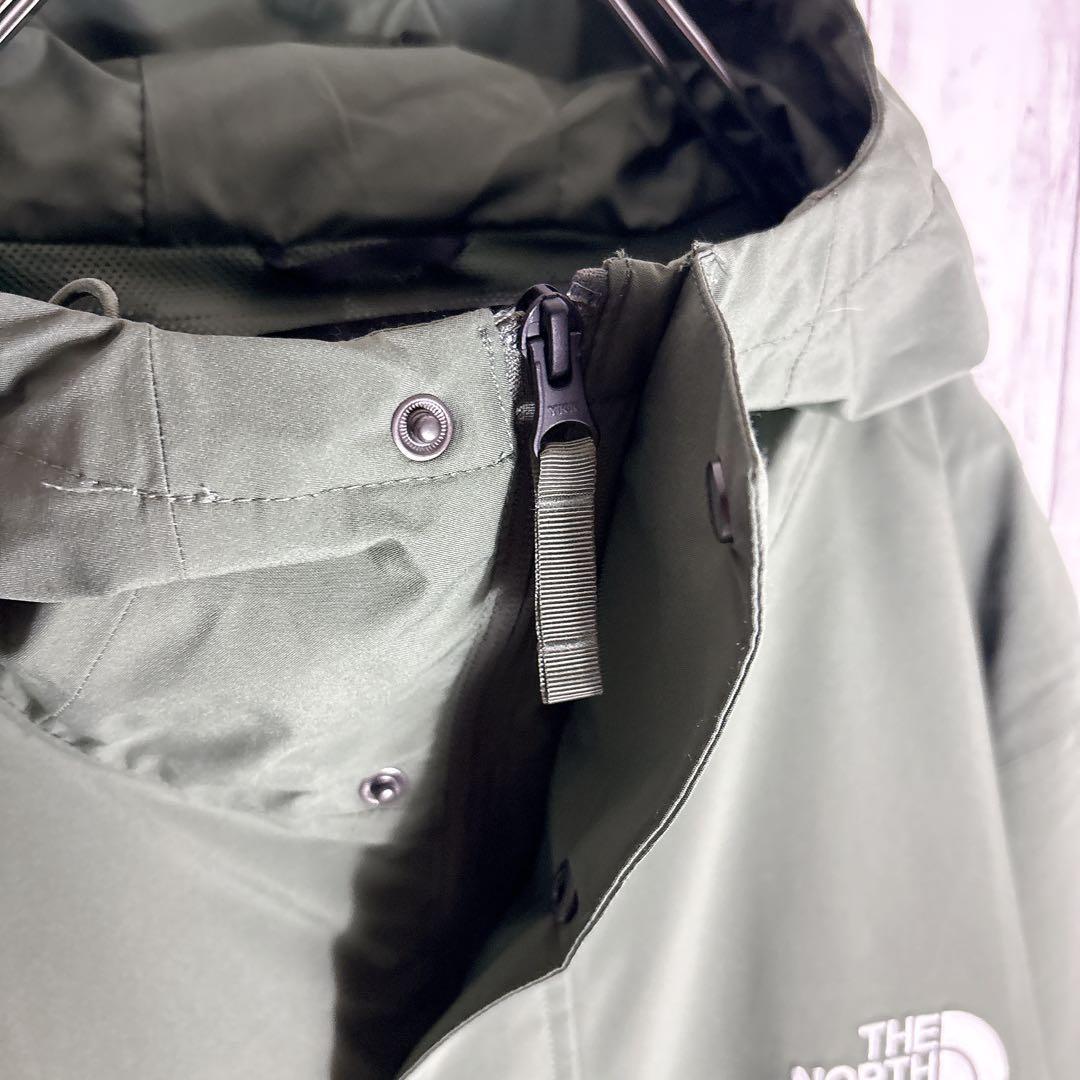 ノースフェイス フィッシュテール モッズコート XL オリーブ 刺繍ロゴ