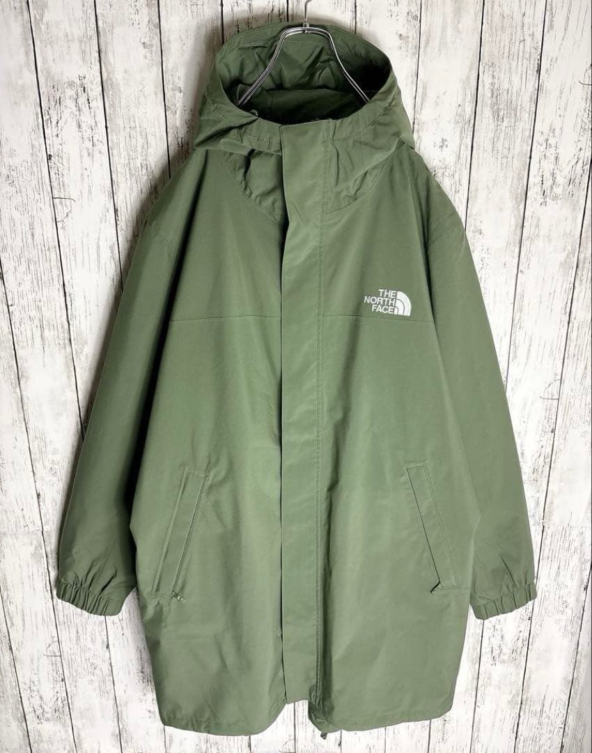 ノースフェイス フィッシュテール モッズコート XL オリーブ 刺繍ロゴ