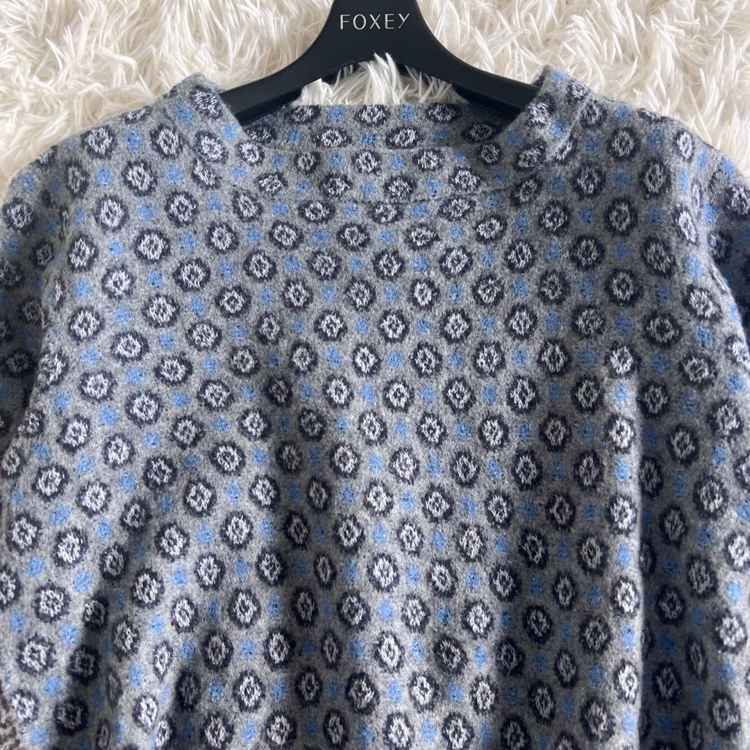 45R フロート ダブル ジャガード の フレア セーター ニット