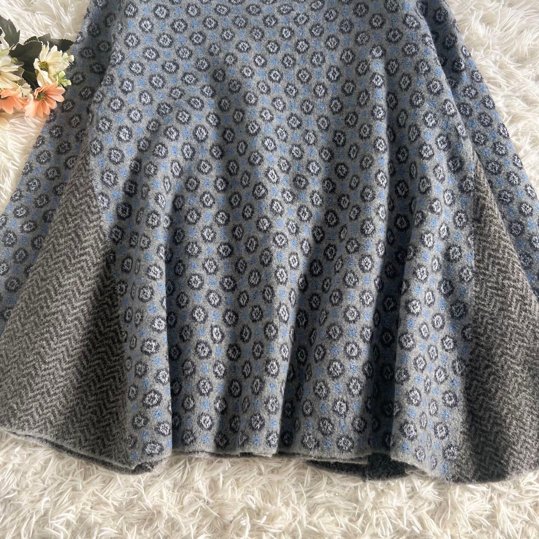 45R フロート ダブル ジャガード の フレア セーター ニット