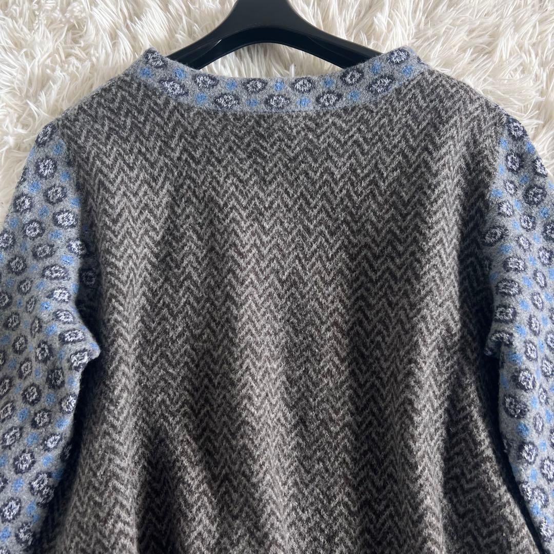 45R フロート ダブル ジャガード の フレア セーター ニット