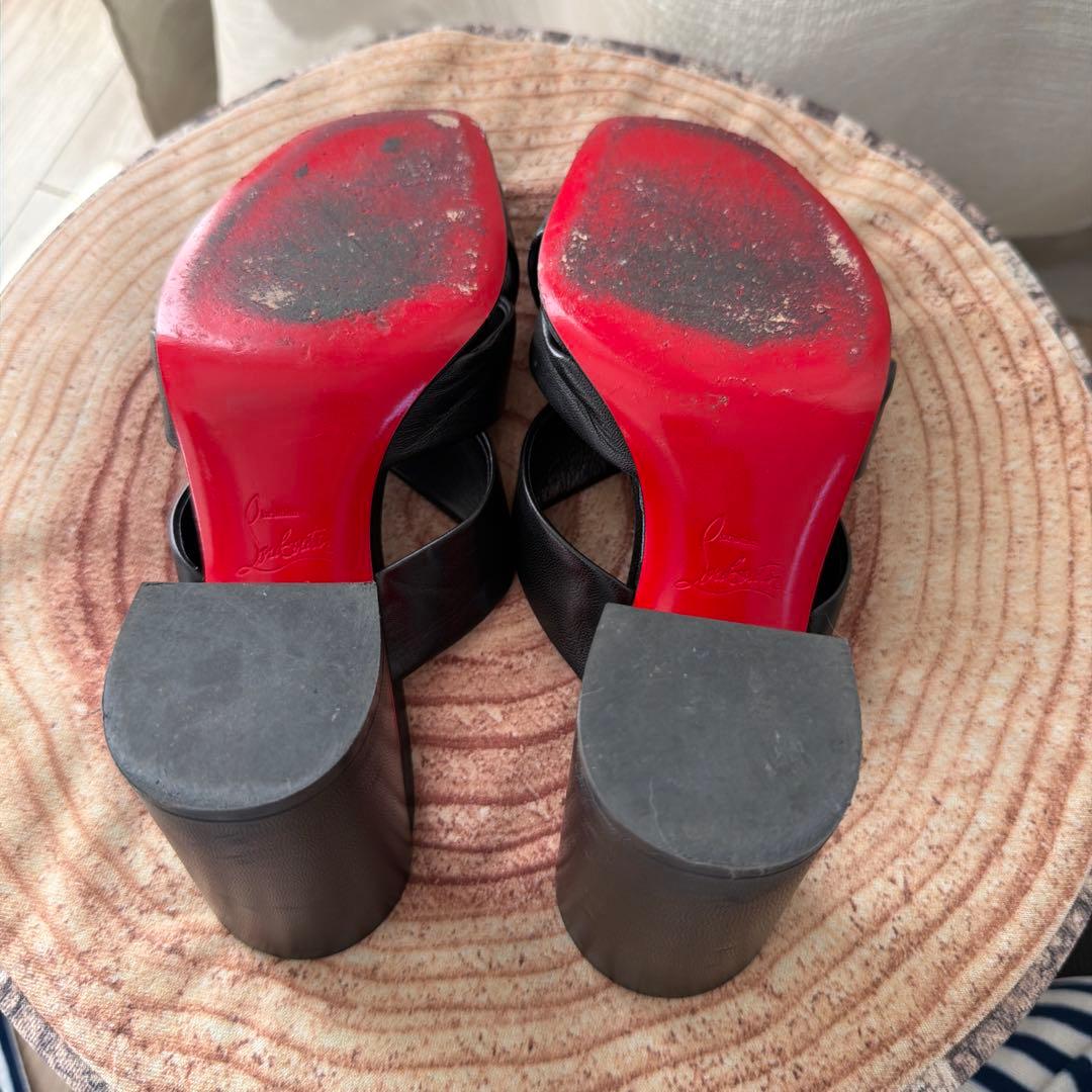 Christian Louboutin クロスストラップサンダルブラック37.5
