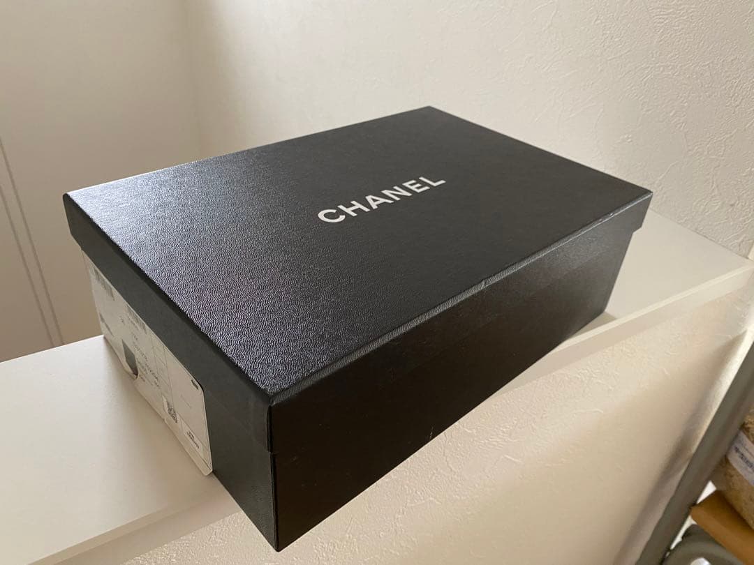 新品 CHANEL シャネル スリングバック シューズ ブラック ラメ