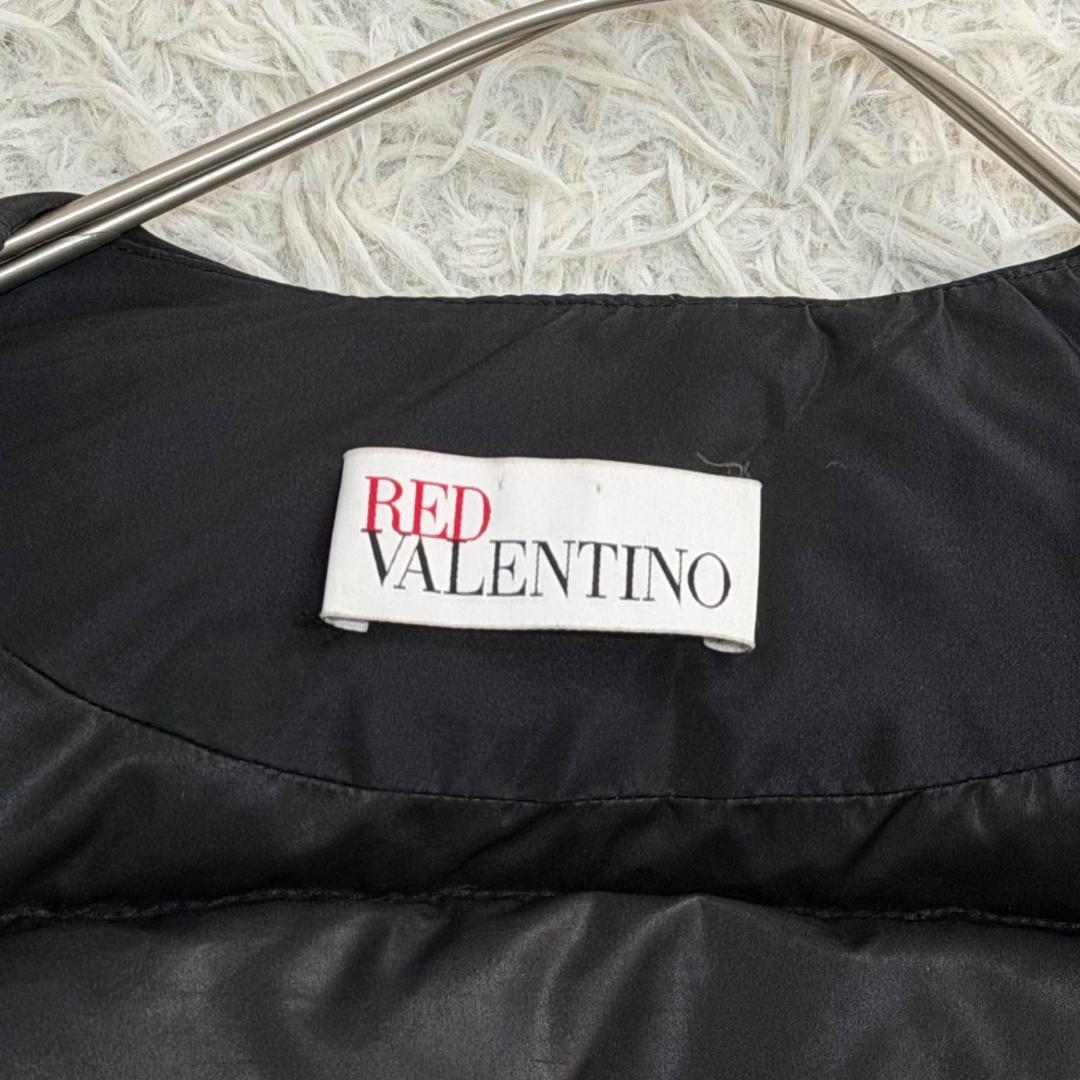 17125✨レッドヴァレンティノ 38 M リボン ダウンジャケット ブラック