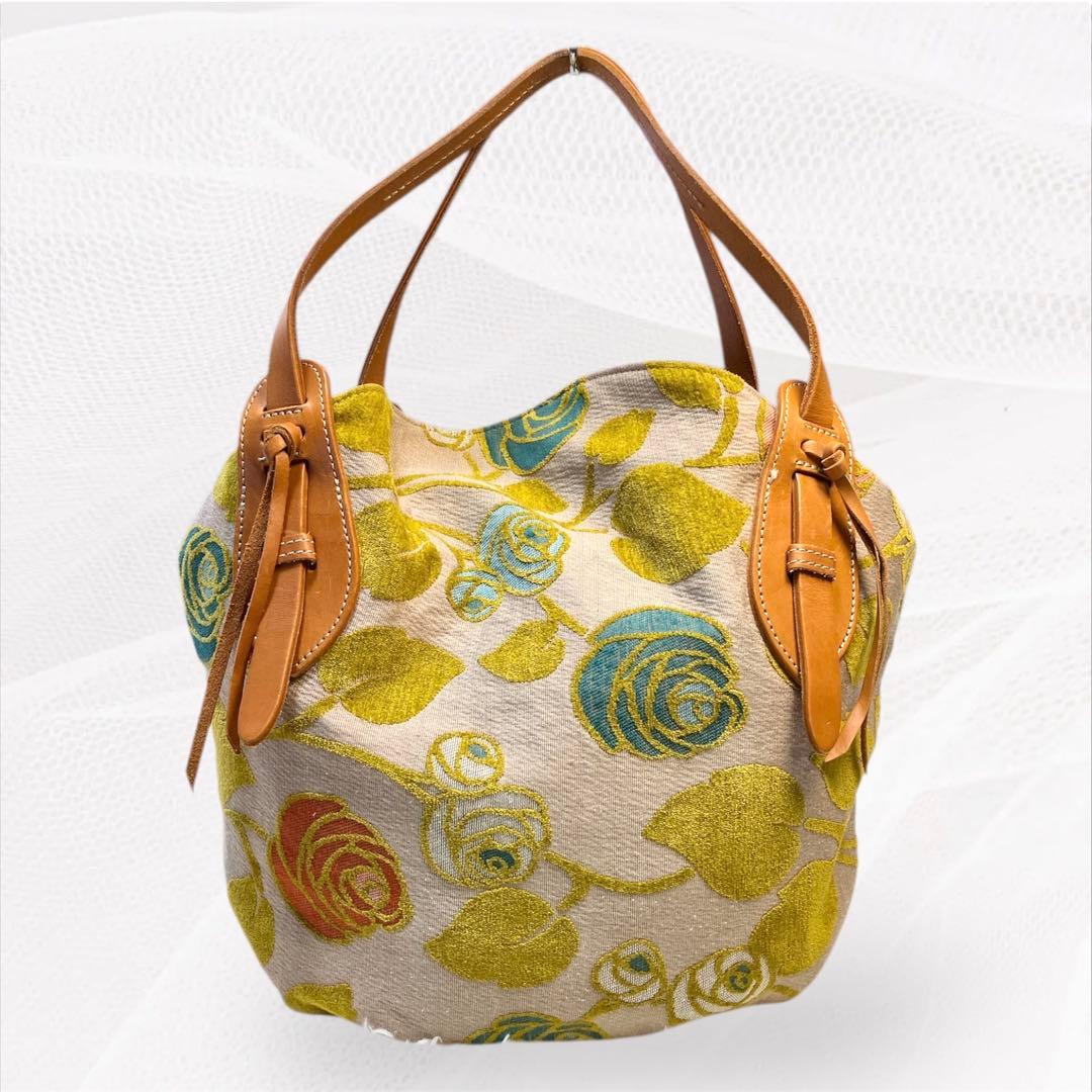 ハンドメイド✨ミナペルホネンロージーミニラウンドハンドバッグ　花柄