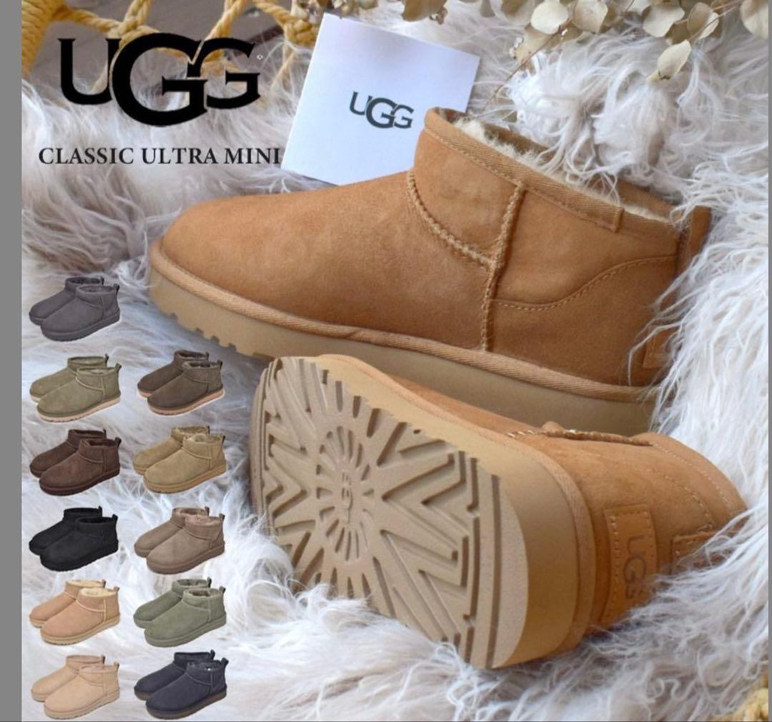 UGG アグクラシックウルトラミニCHE 23cm ブーツ ムートンチェスナット