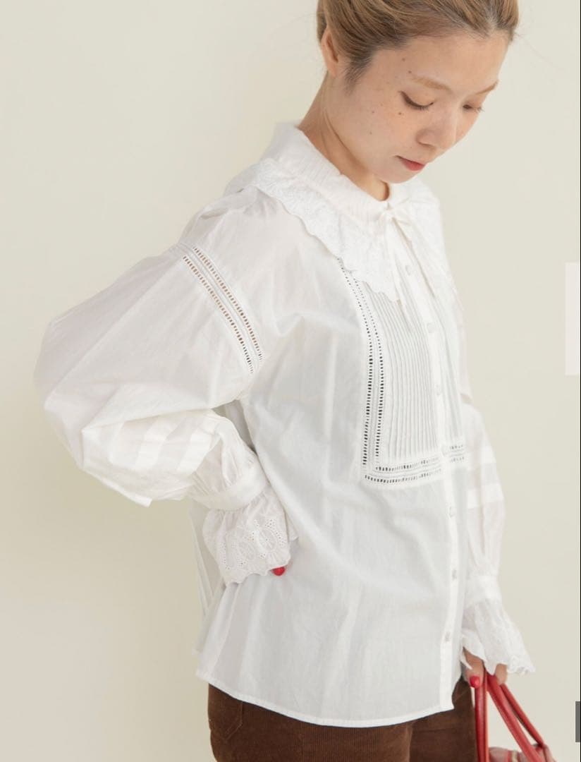 Dot and Stripes CHILD WOMAN ブロードレース ブラウス