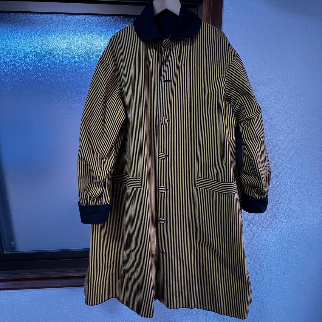 20s 30s french vintage リバーシブル コート ストライプ