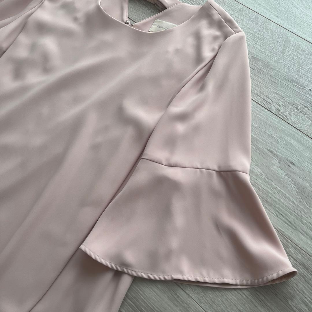 【ローズティアラ】ワンピース　リボン　フレア　ピンク