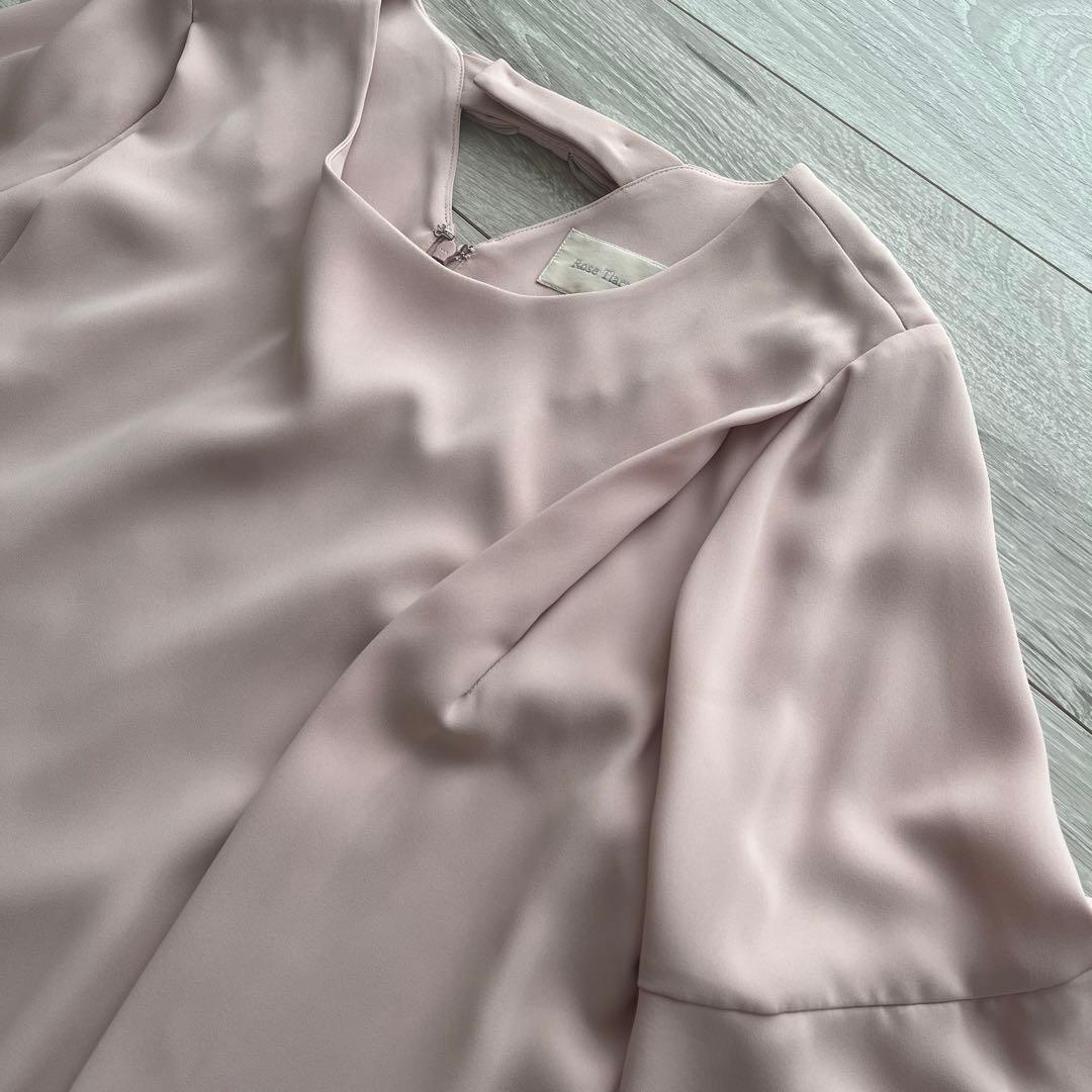 【ローズティアラ】ワンピース　リボン　フレア　ピンク