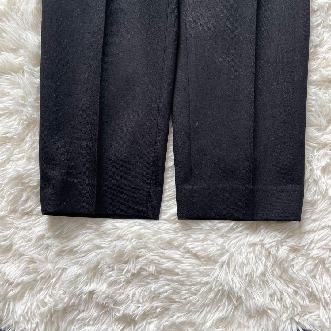 【美品】コムサイズム　パンツスーツ　セットアップ　ノーカラー　セレモニー　黒喪服