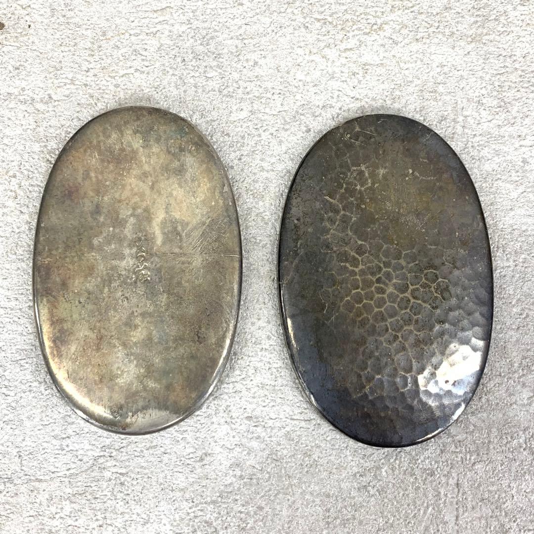 銀製小物入れ 楊枝入れ 小判型 純度不明 アンティーク雑貨