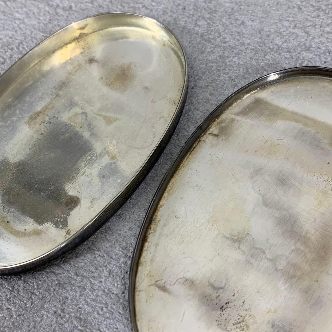 銀製小物入れ 楊枝入れ 小判型 純度不明 アンティーク雑貨