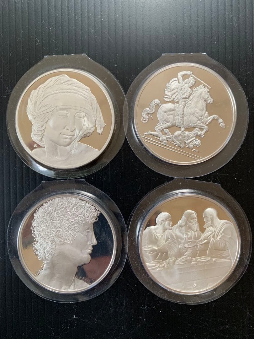 フランクリンミント レオナルドダヴィンチ銀メダル18枚 銀製【約合計918g】