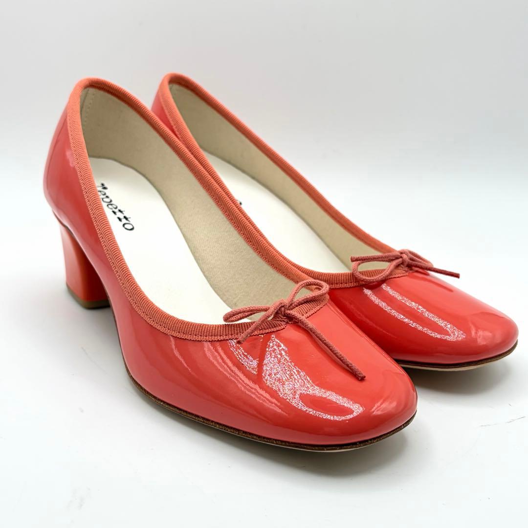 未使用級✨repetto パンプス パナム コーラルピンク エナメル 24㎝