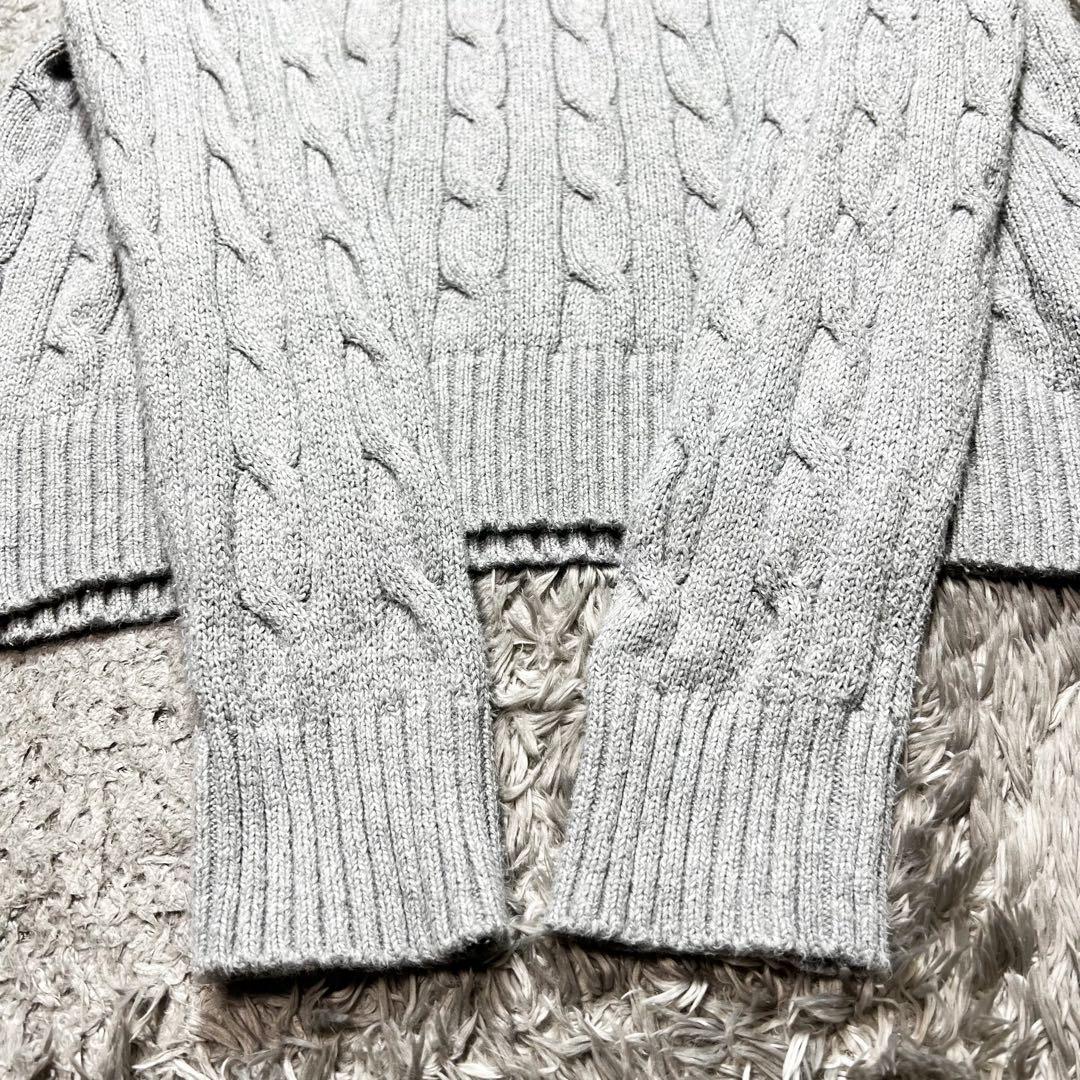ポロラルフローレン　コットン ケーブルニット セーター XL相当 グレー 美品