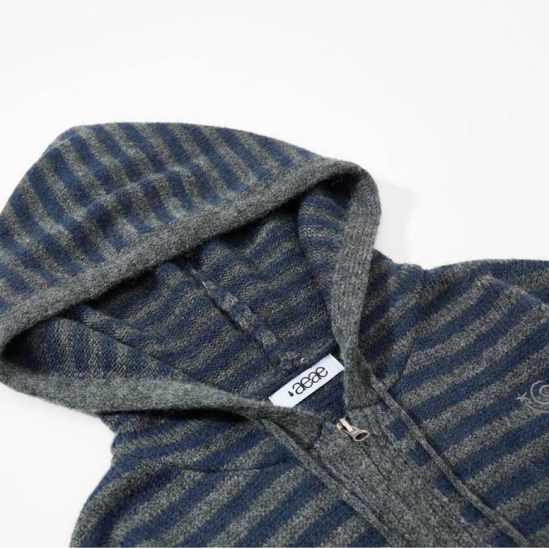 AEAE ストライプ パーカー ニット ジップアップ