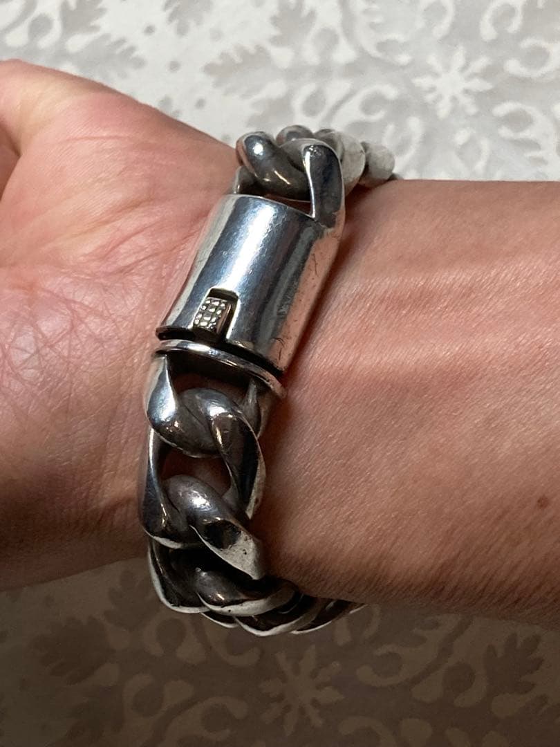 [9] Silver925 / 130g かまぼこ型 喜平チェーンブレスレット