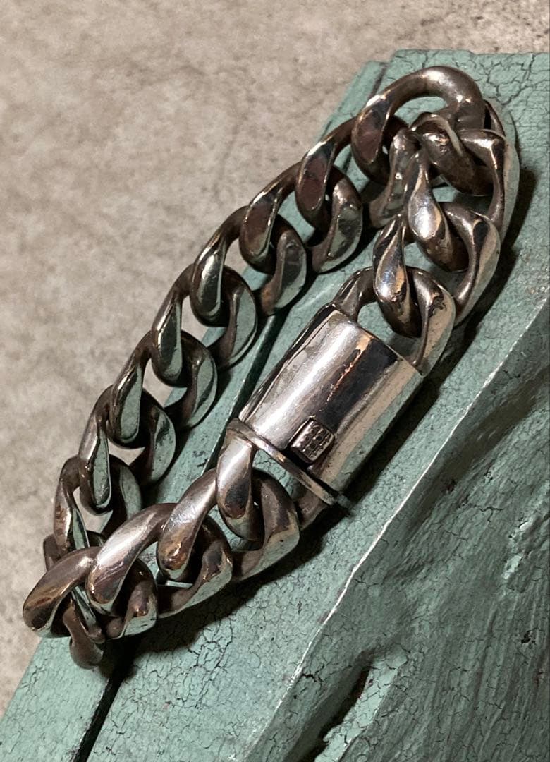 [9] Silver925 / 130g かまぼこ型 喜平チェーンブレスレット