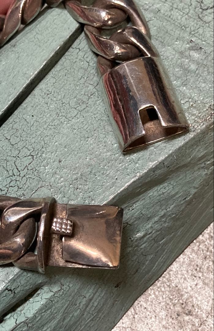 [9] Silver925 / 130g かまぼこ型 喜平チェーンブレスレット