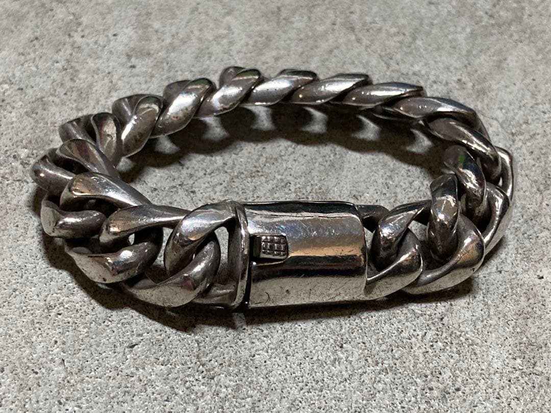 [9] Silver925 / 130g かまぼこ型 喜平チェーンブレスレット