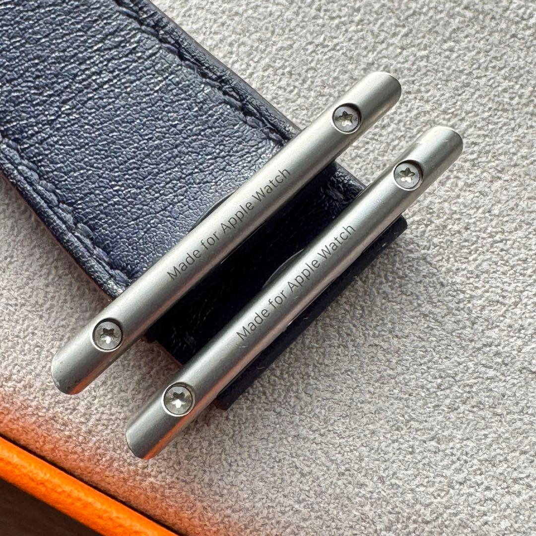 2111 Apple Watch エルメス　ブルー　ロープ柄　二重　HERMES