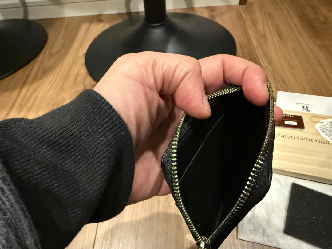 専用【新品同様】クロコダイル　ミニウォレット　ケース　ブラック