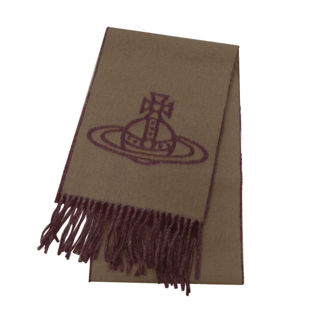 ヴィヴィアンウエストウッド ビッグオーブロゴ キャメル マフラー