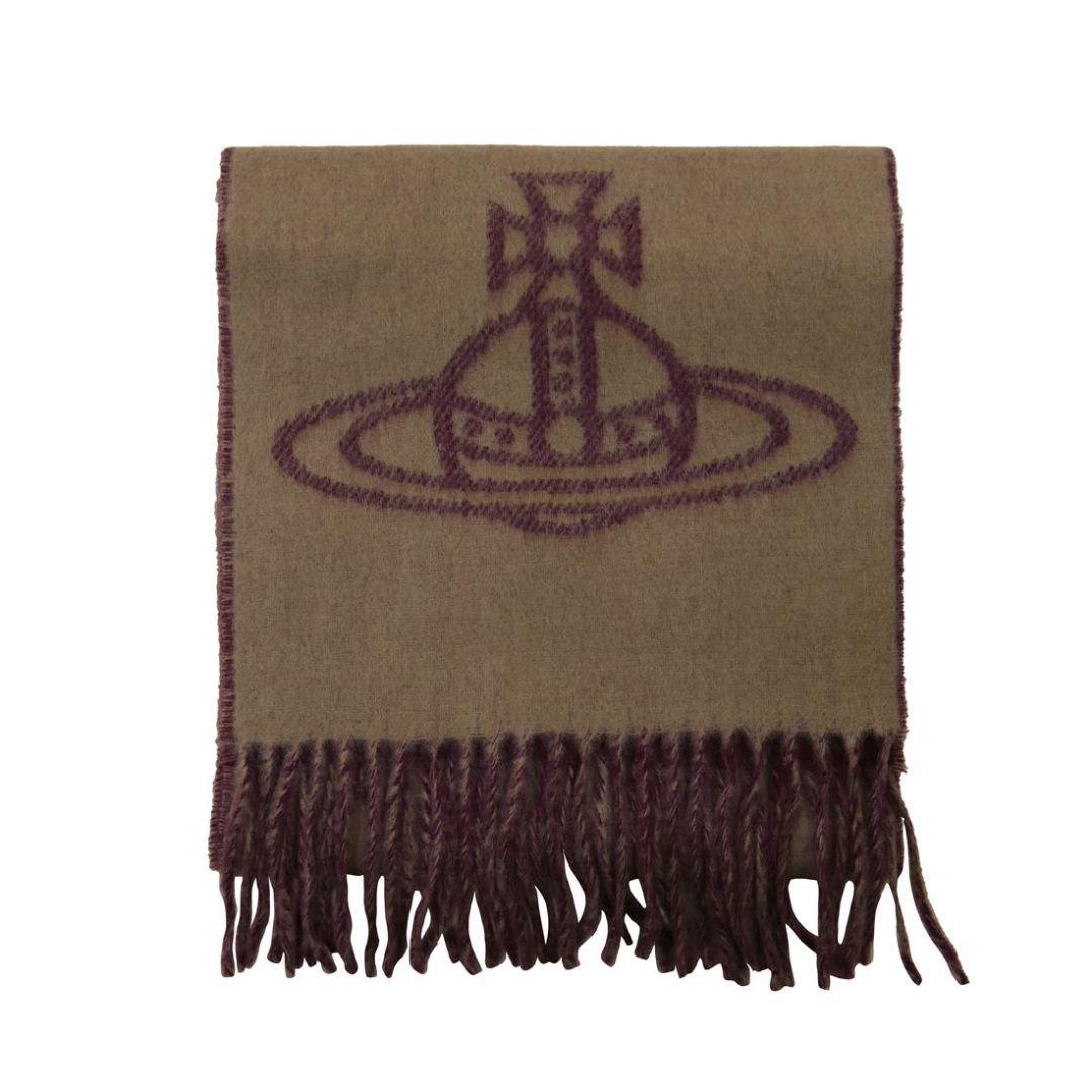 ヴィヴィアンウエストウッド ビッグオーブロゴ キャメル マフラー