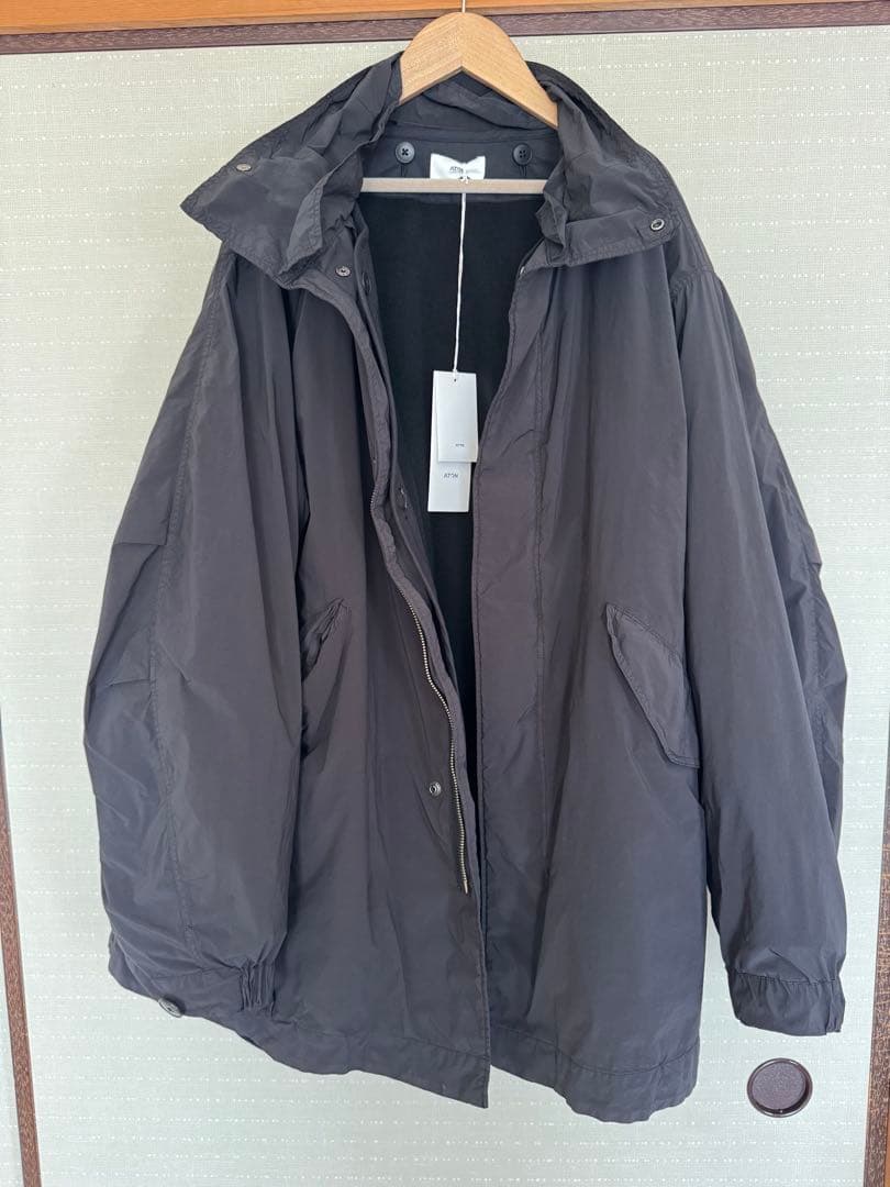 新品　25aw Aton ブラック ショートモッズコート サイズ04