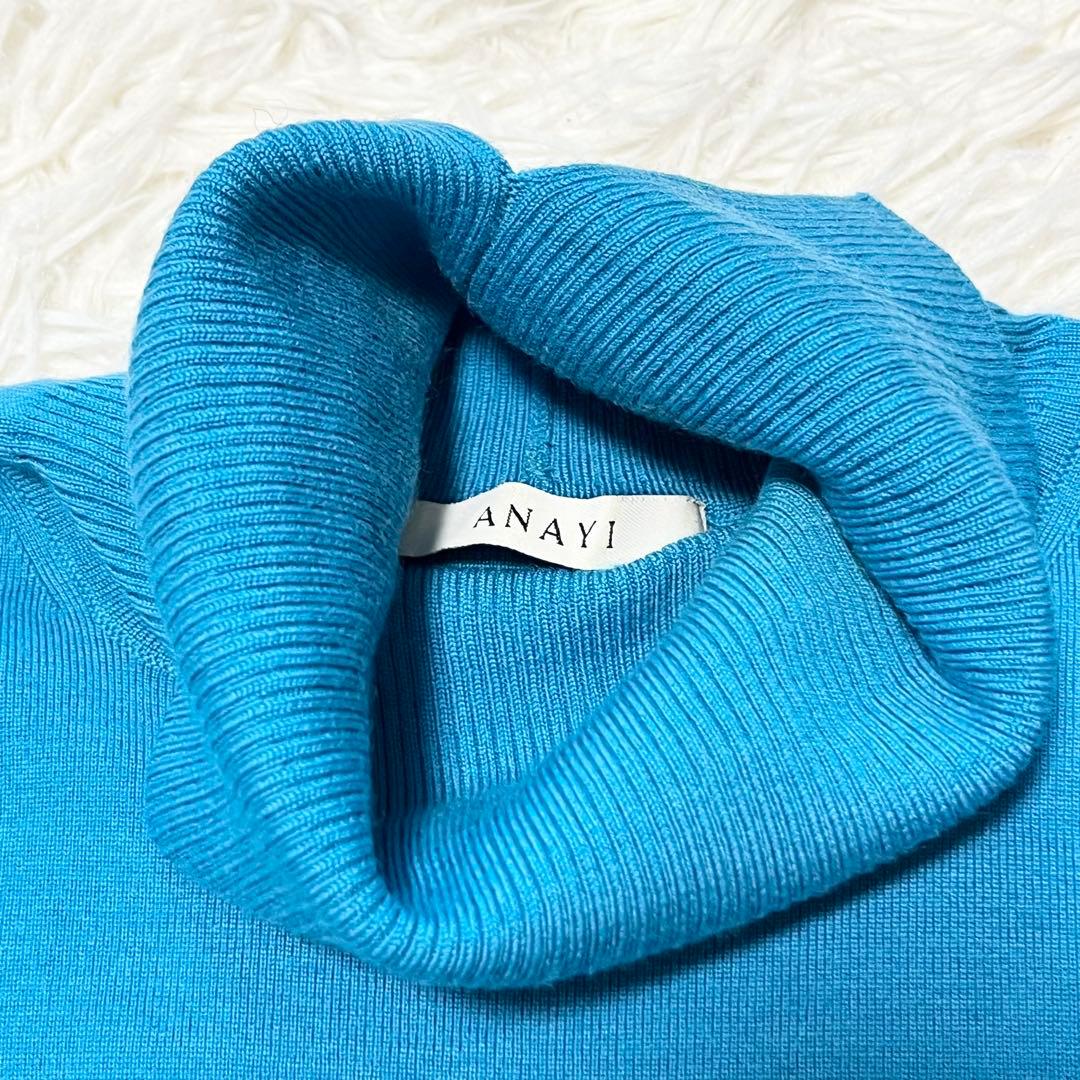 24SS✨️ANAYI ニット セーター ウールストレッチタートル プルオーバー