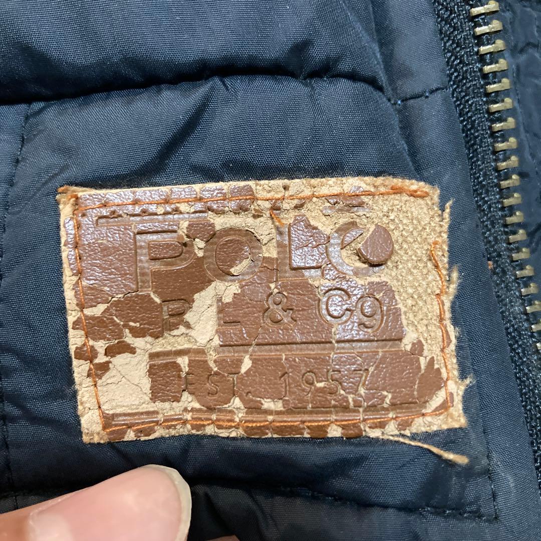 ラルフローレンダウンジャケット L ブラック　ビックポニー　ビンテージ