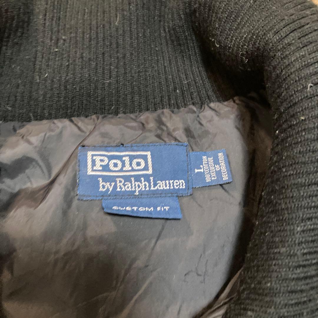 ラルフローレンダウンジャケット L ブラック　ビックポニー　ビンテージ