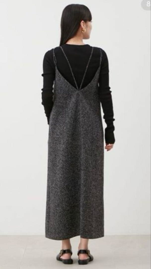 【完売品】クルーネックニット×Aラインキャミレイヤードワンピース（ニット未使用）