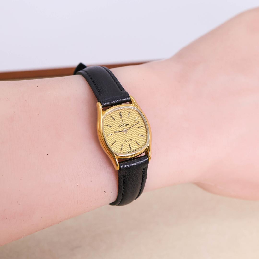 稼働 OMEGA DEVILLE 腕時計 アンティーク プッシュ式リューズ438