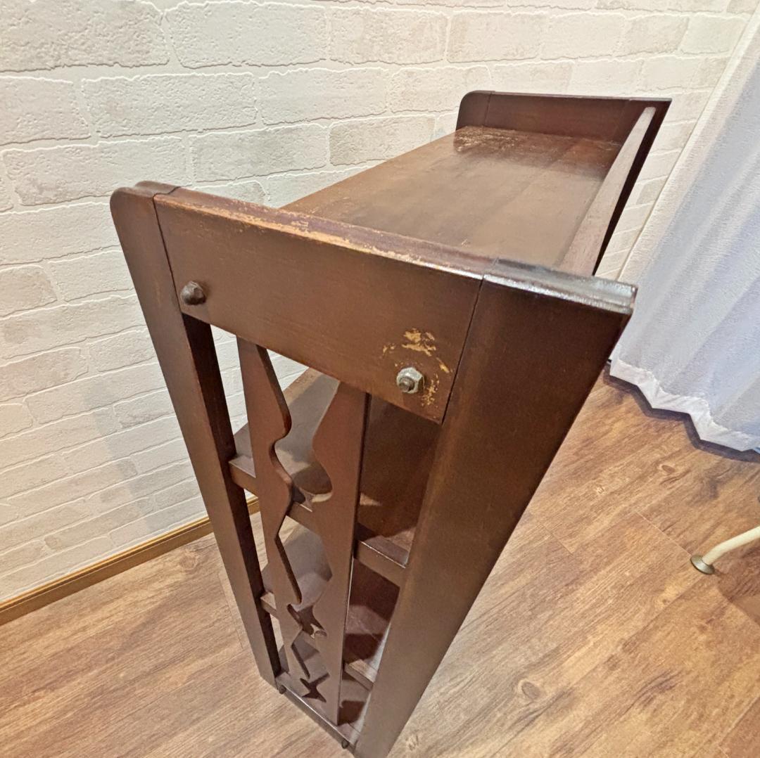 昭和レトロ アンティーク ニイダ製 木製4段ラック