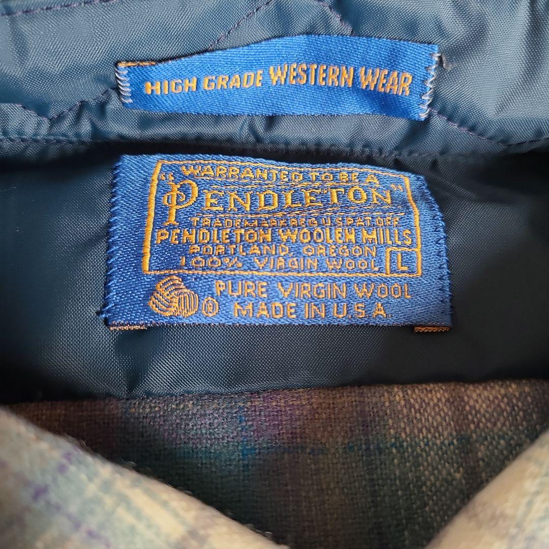 Pendleton オンブレチェック　ウエスタンシャツ L ヴィンテージ