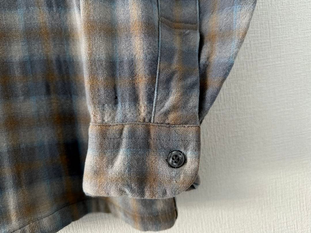 超スペシャル 60s ペンドルトン オンブレ チェック シャツ L ブルーグレー