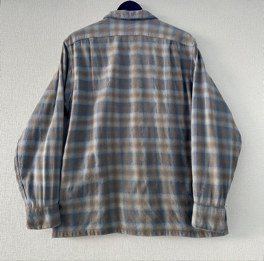 超スペシャル 60s ペンドルトン オンブレ チェック シャツ L ブルーグレー