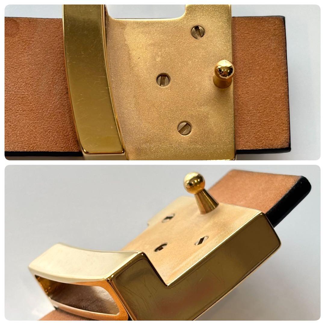 【美品】ルイヴィトンベルトLVイニシャル 黒LOUIS VUITTON