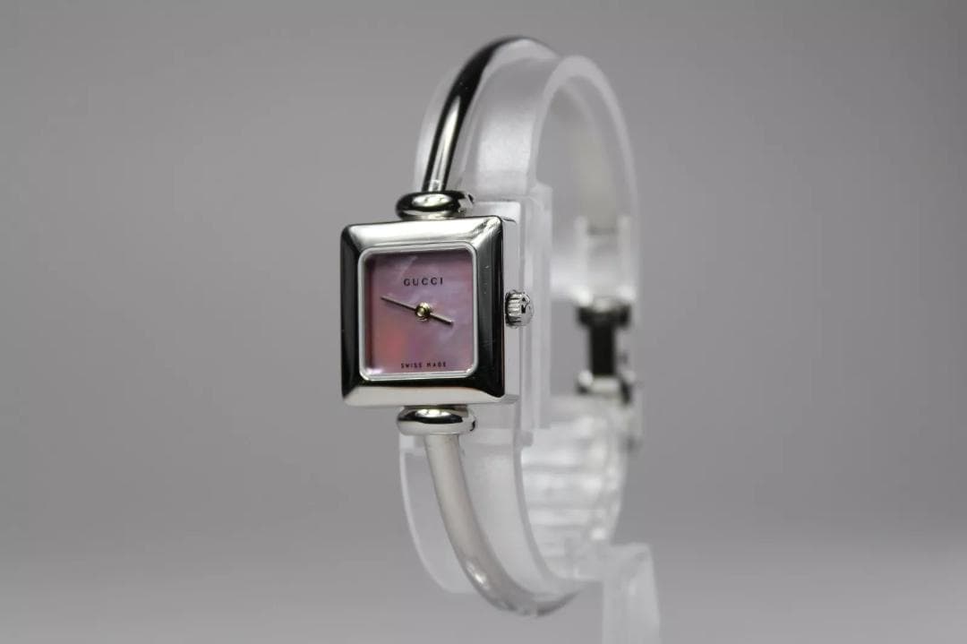 稼働 GUCCI グッチ 1900L ピンクシェル スイス製 レディース 腕時計