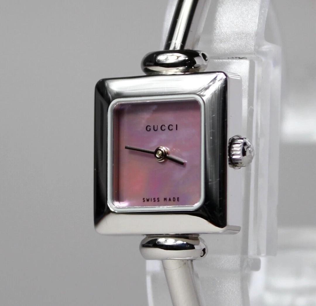 稼働 GUCCI グッチ 1900L ピンクシェル スイス製 レディース 腕時計