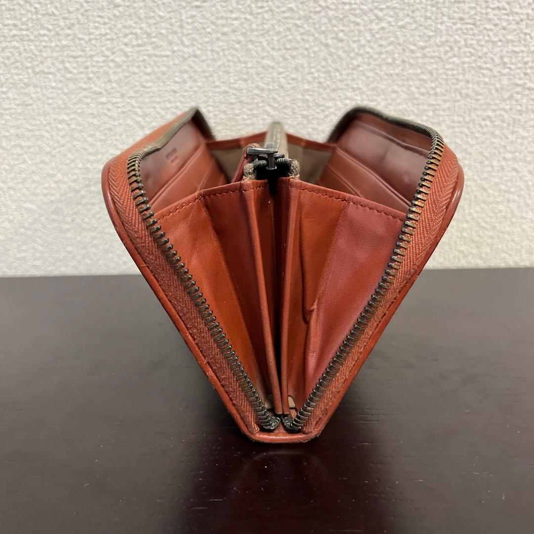 ボッテガヴェネタ　ラウンドジップ　長財布　ブラウン