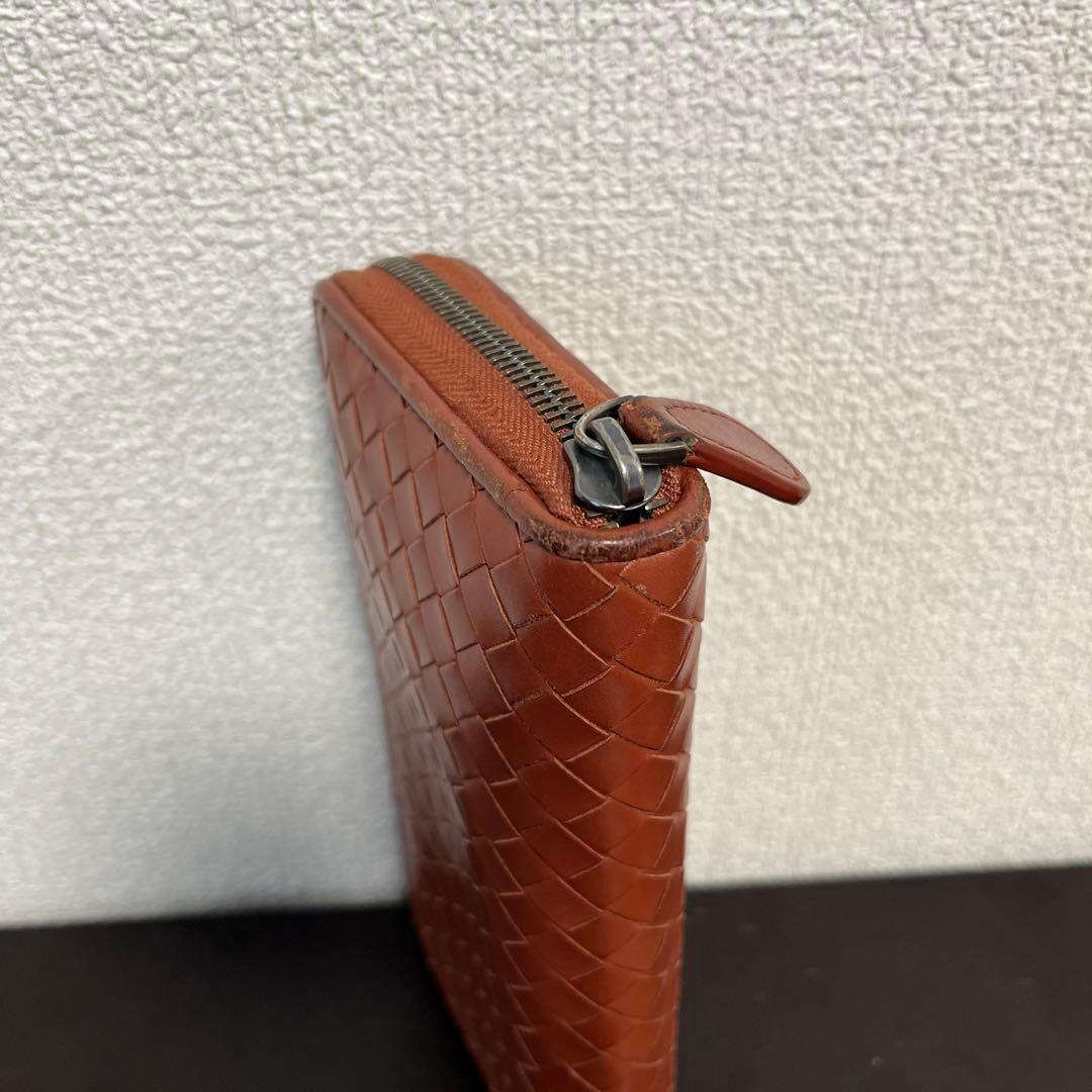 ボッテガヴェネタ　ラウンドジップ　長財布　ブラウン