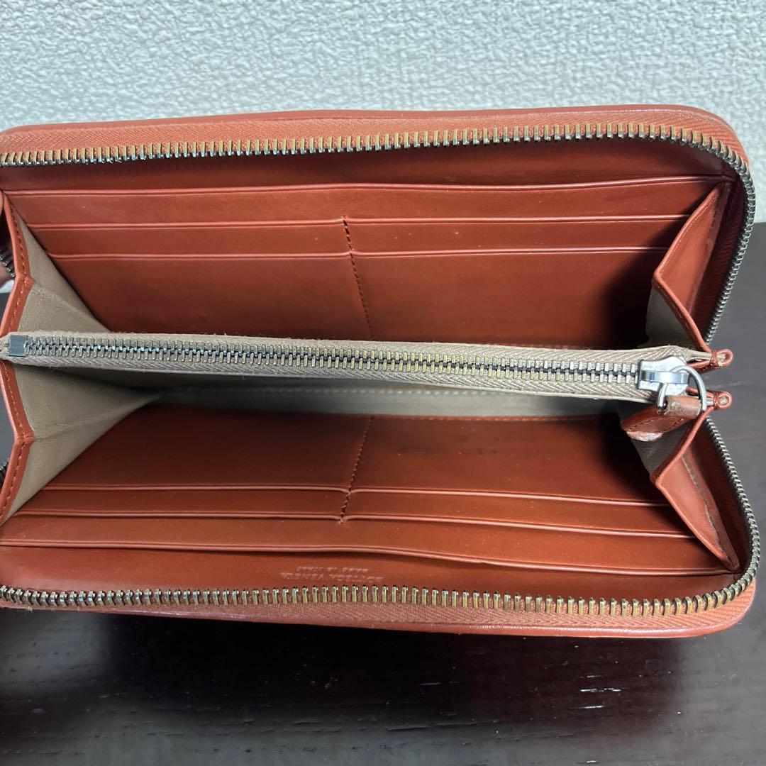 ボッテガヴェネタ　ラウンドジップ　長財布　ブラウン