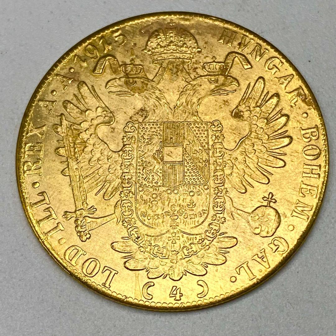 海外古銭　オーストリア　ダカット　双頭の鷲　　1915年